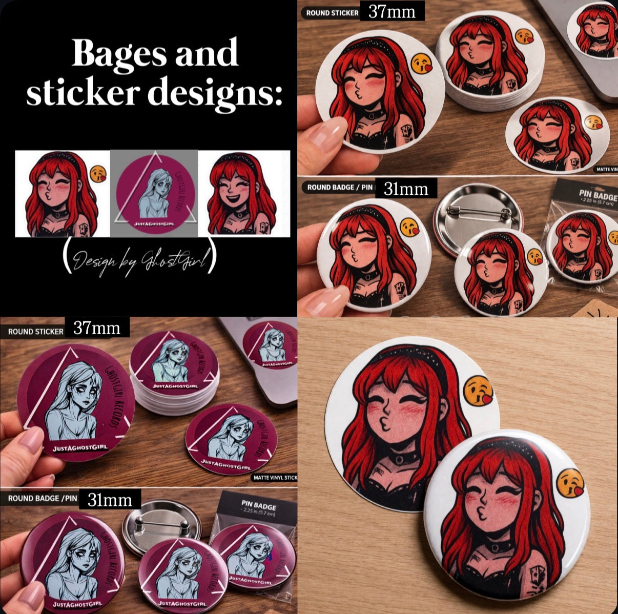 GhostGirl Pin Badge Collection